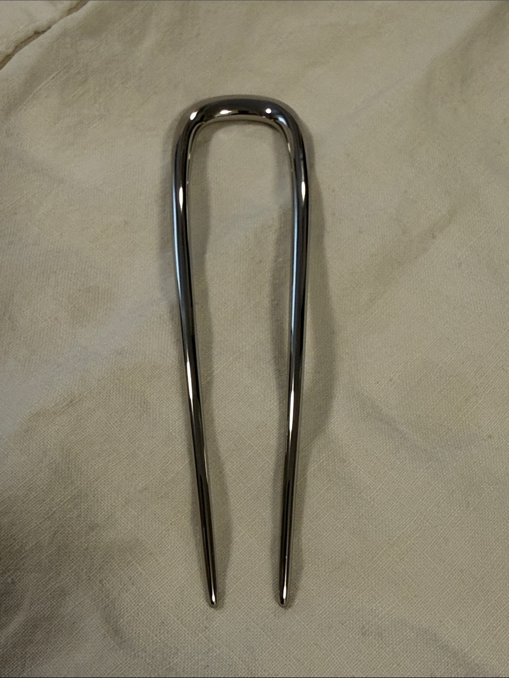 Deborah Pagani Silver Metal U-Shaped Hair Jewelry / Fork - Picture 4 of 6